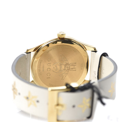 Gucci Stainless Steel Calfskin 38mm G-Timeless Bee Star Quartz Watch White 5 of 7