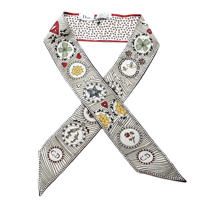 Christian Dior Silk Le Soleil Tarot Mitzah Scarf Off White 1 of 3