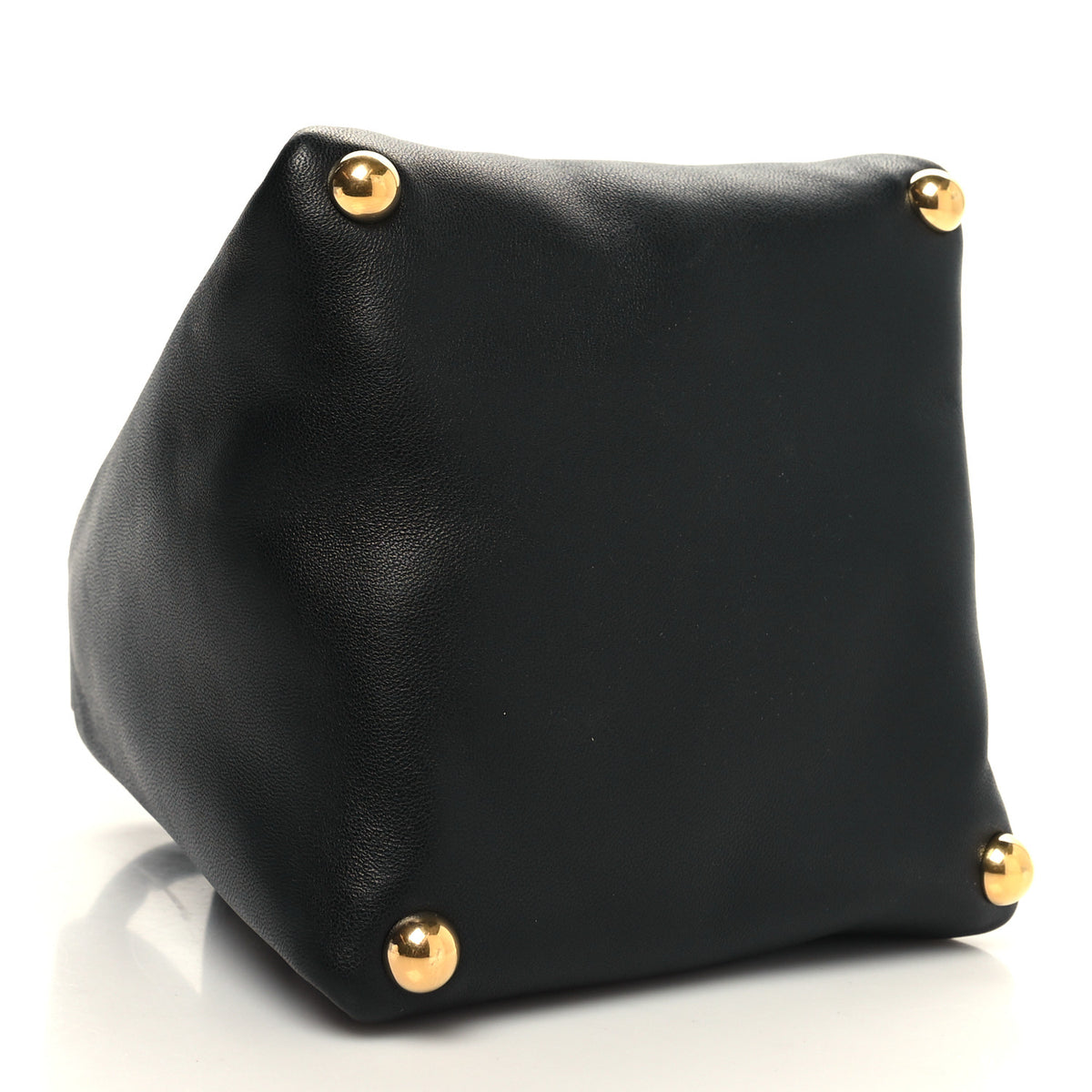 Calfskin Small Drawstring Pyramid Pouch Black
