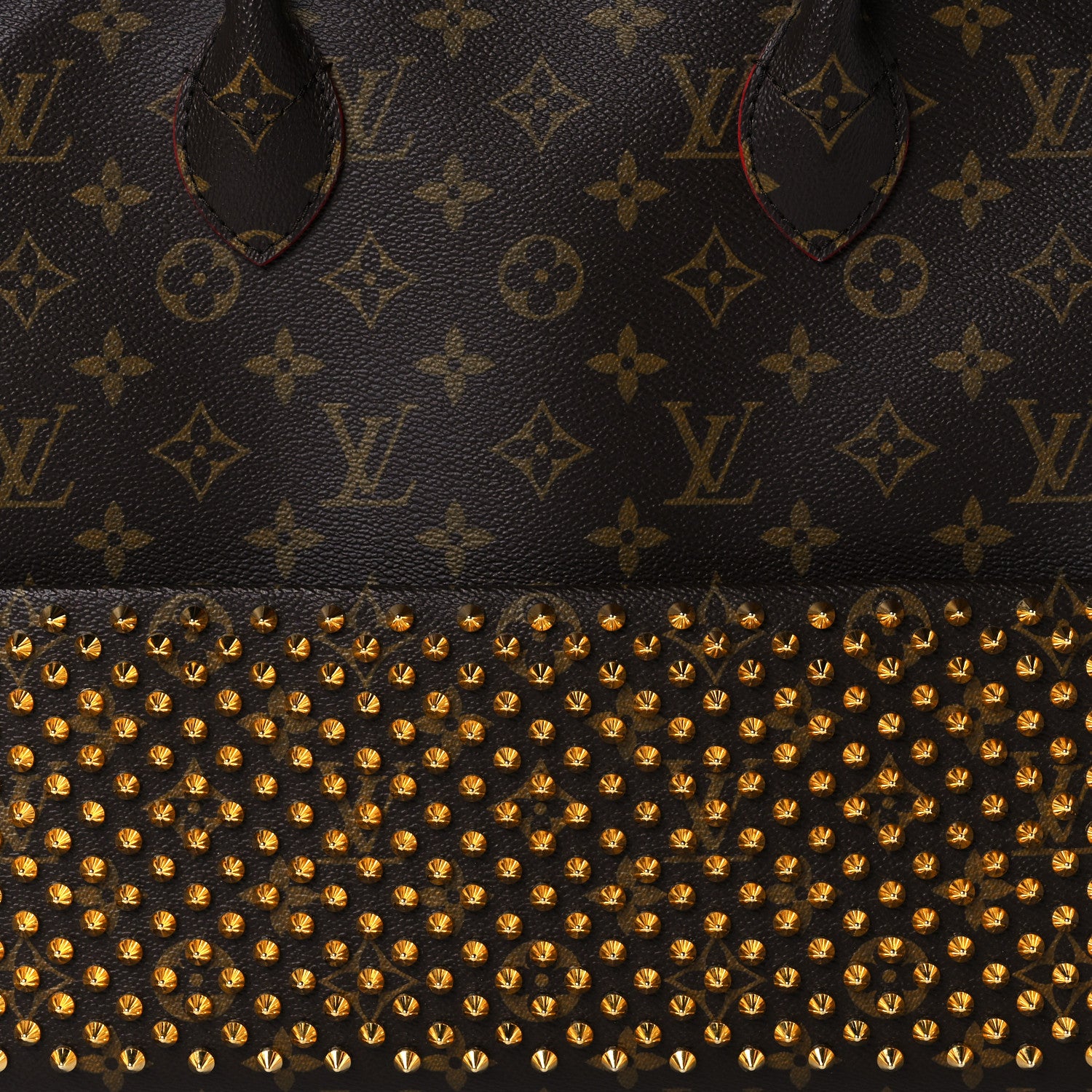 Louis Vuitton Monogram Calf Hair Spikes Iconoclasts Christian Louboutin Tote Red 7 of 9