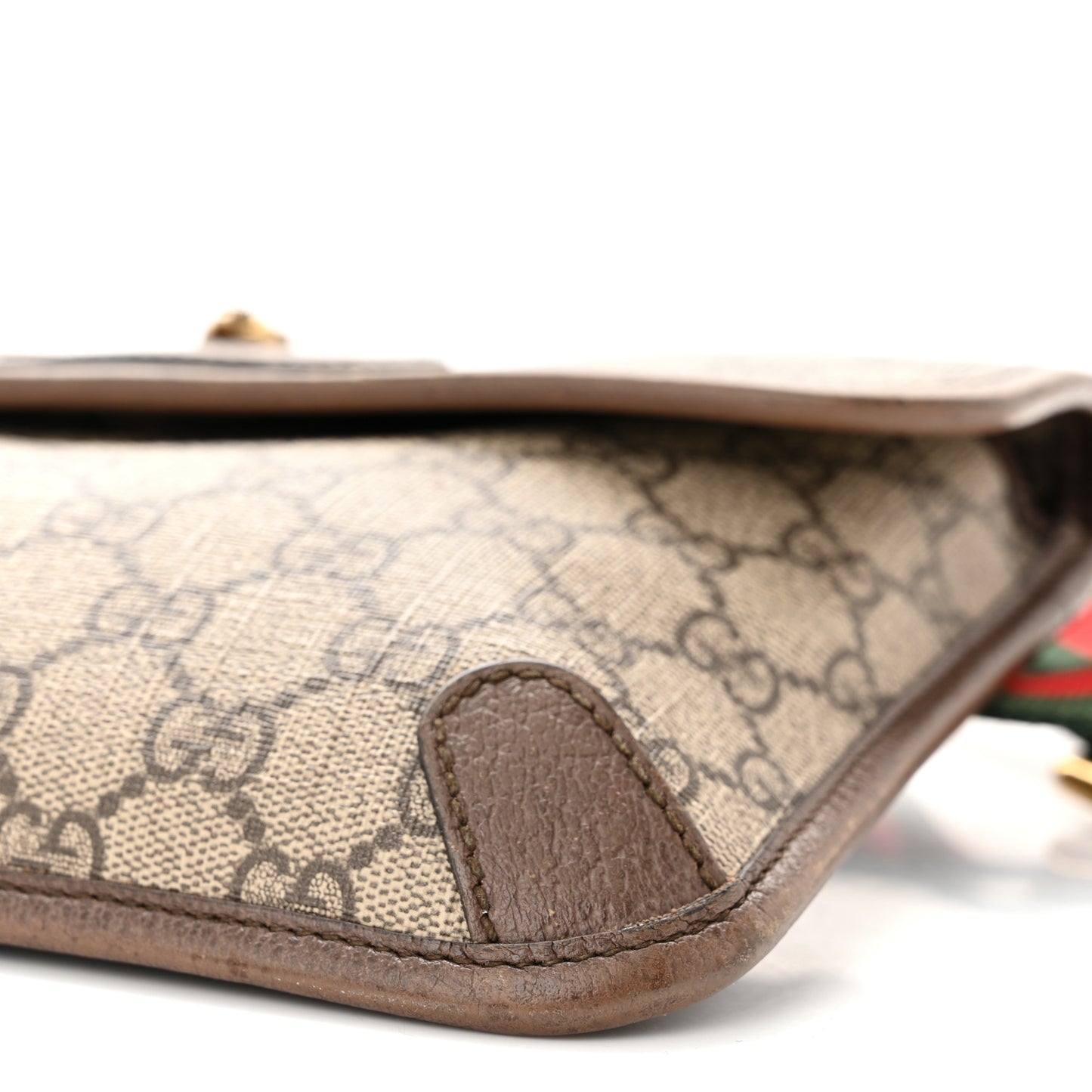 GG Supreme Monogram Neo Vintage Web Belt Bag Brown