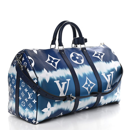 Louis Vuitton Monogram Escale Keepall Bandouliere 50 Blue 3 of 9