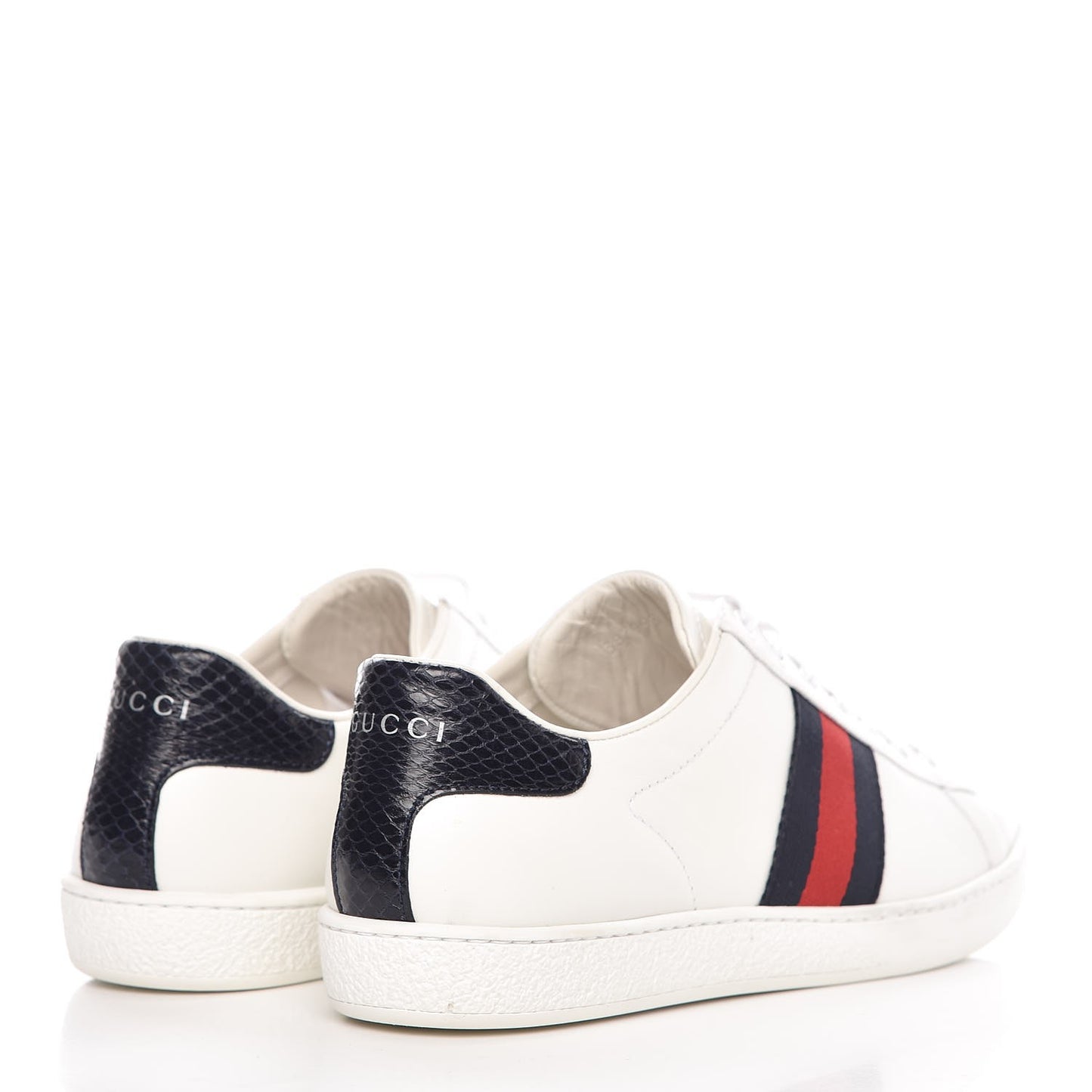 Calfskin Ayers Web Ace Sneakers 38 White Blue