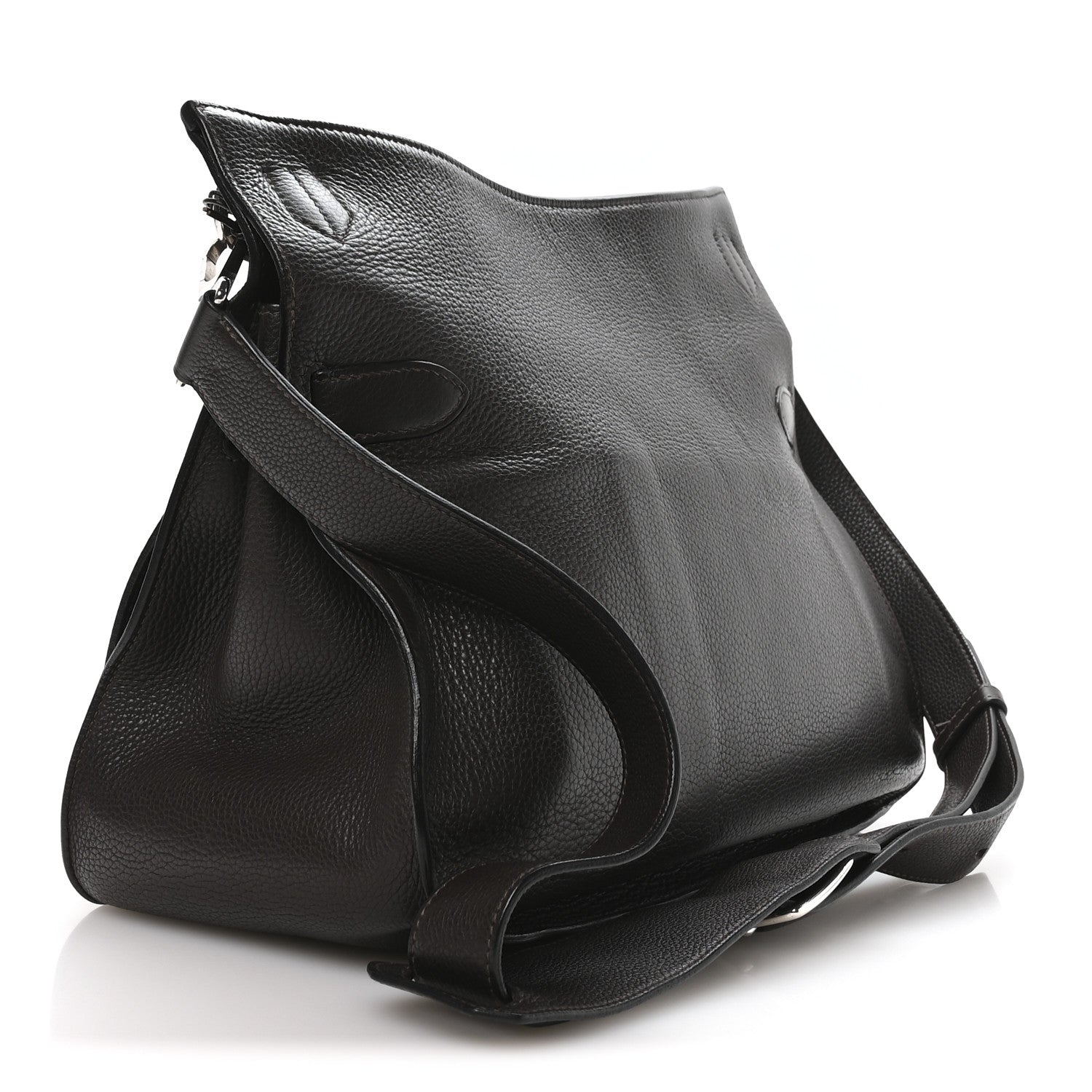 Hermes Taurillon Clemence Jypsiere 37 Chocolate 3 of 10