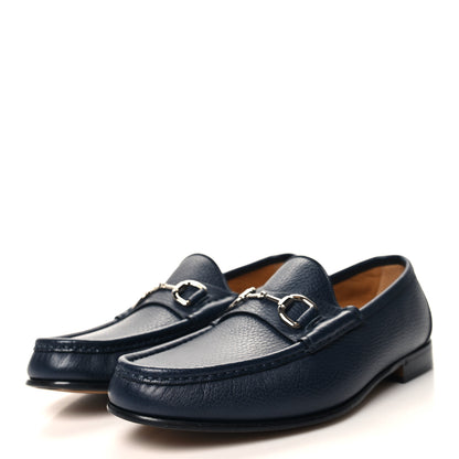 Gucci Road Calfskin Mens Horsebit Loafers 7.5 Blue 3 of 8
