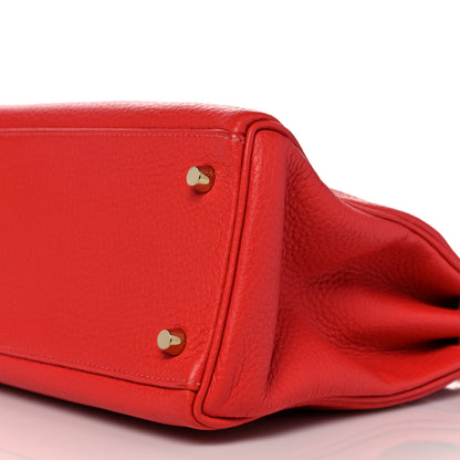 Hermes Taurillon Clemence Kelly Retourne 32 Rouge Casaque 36 of 39