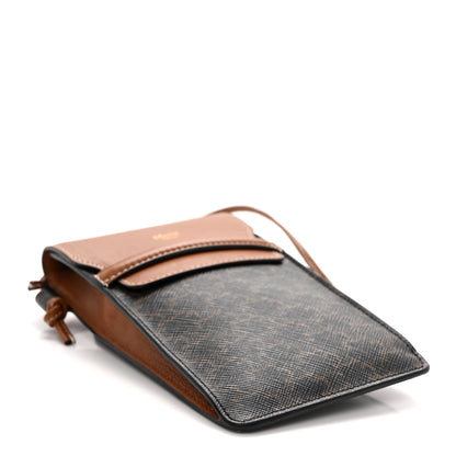 Celine Triomphe Canvas Lambskin Phone Pouch With Flap Tan 4 of 9