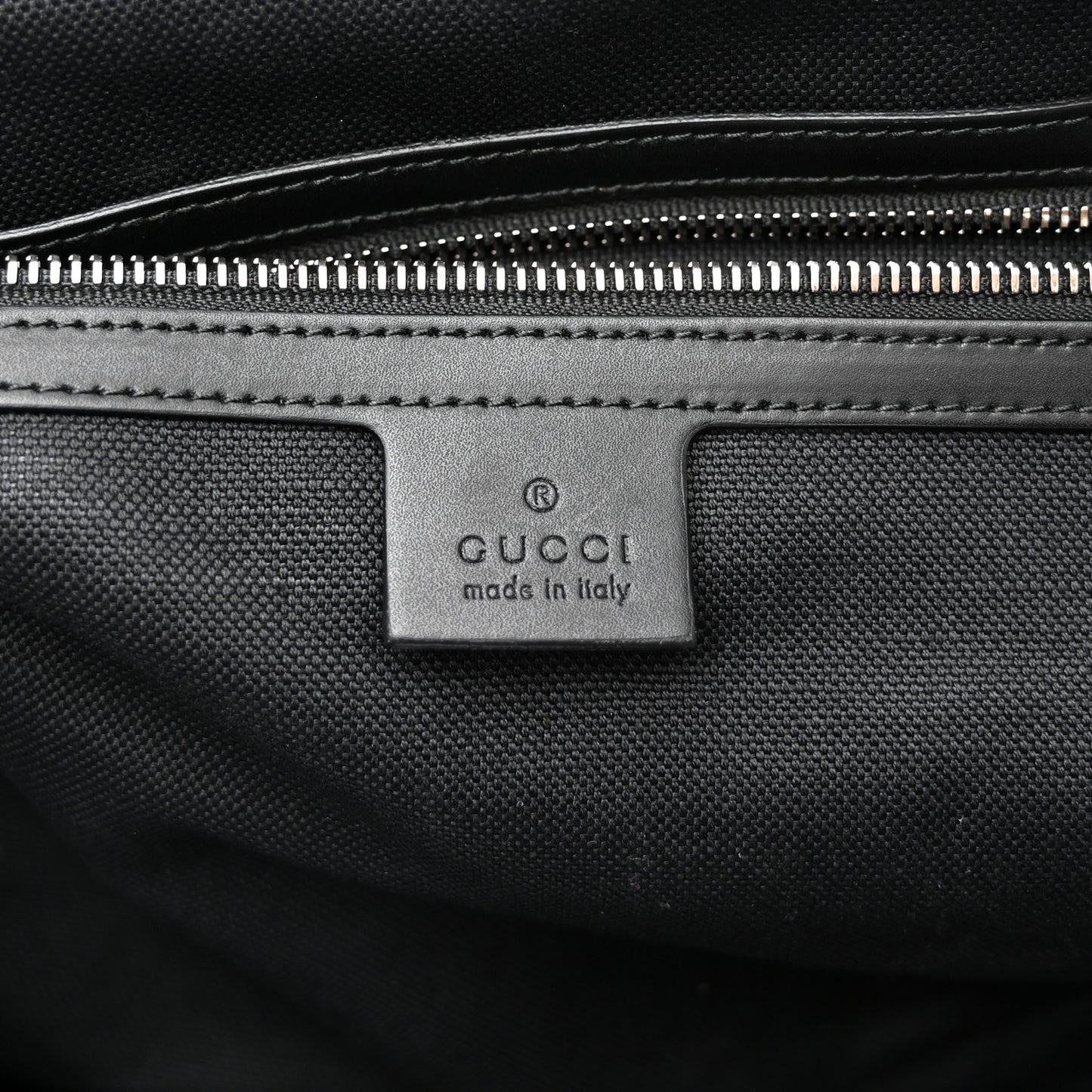 Soft GG Supreme Monogram Appia Calfskin Web Large Carry On Duffle Bag Black Grey