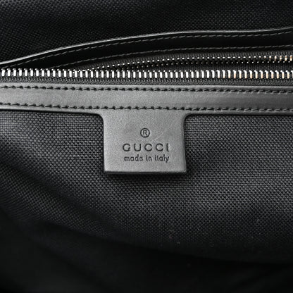 Gucci Soft GG Supreme Monogram Appia Calfskin Web Large Carry On Duffle Bag Black Grey 6 of 14