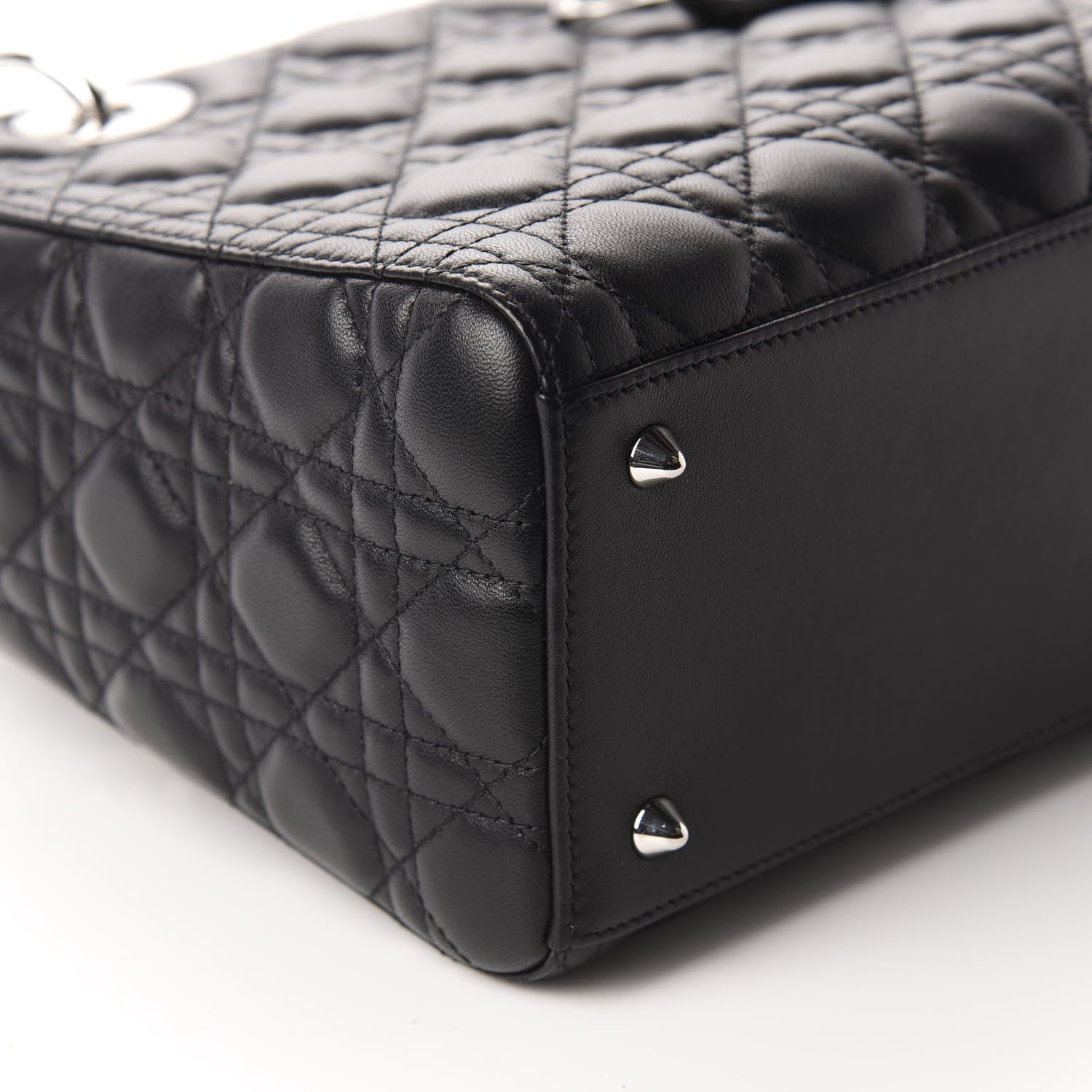 Christian Dior Lambskin Cannage Medium Lady Dior Black 7 of 12