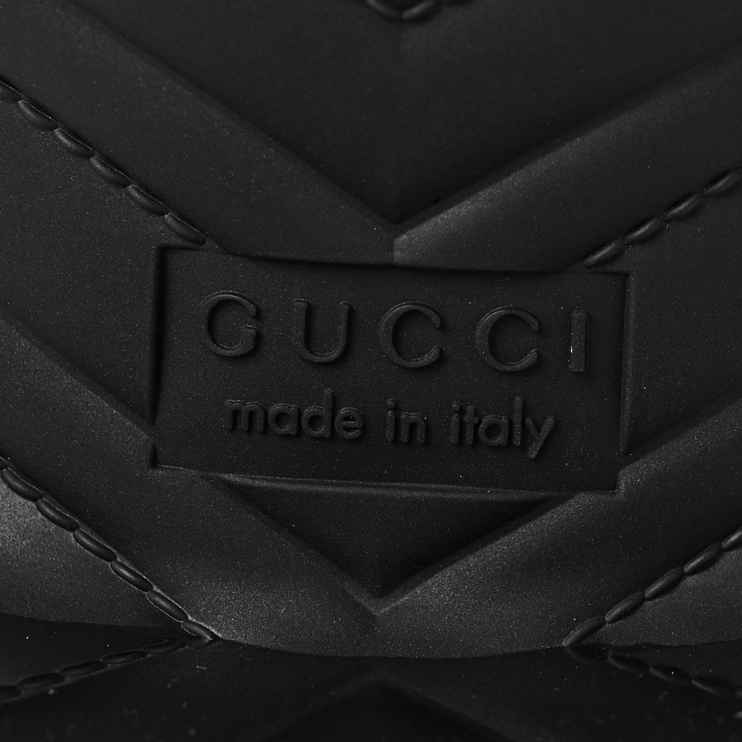 Gucci Rubber Gucci Logo Womens Platform 20/60mm Slide Sandals 38 Black 4 of 7