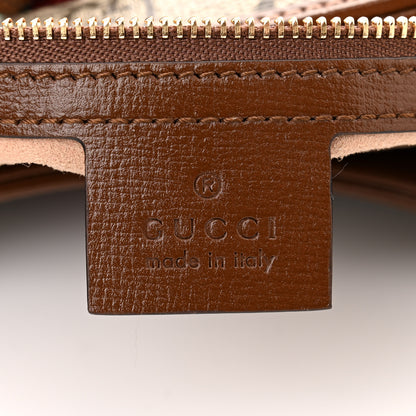 Gucci GG Supreme Monogram Azalea Calfskin Web Medium Jackie 1961 Hobo Beige Ebony Brown Sugar 6 of 10