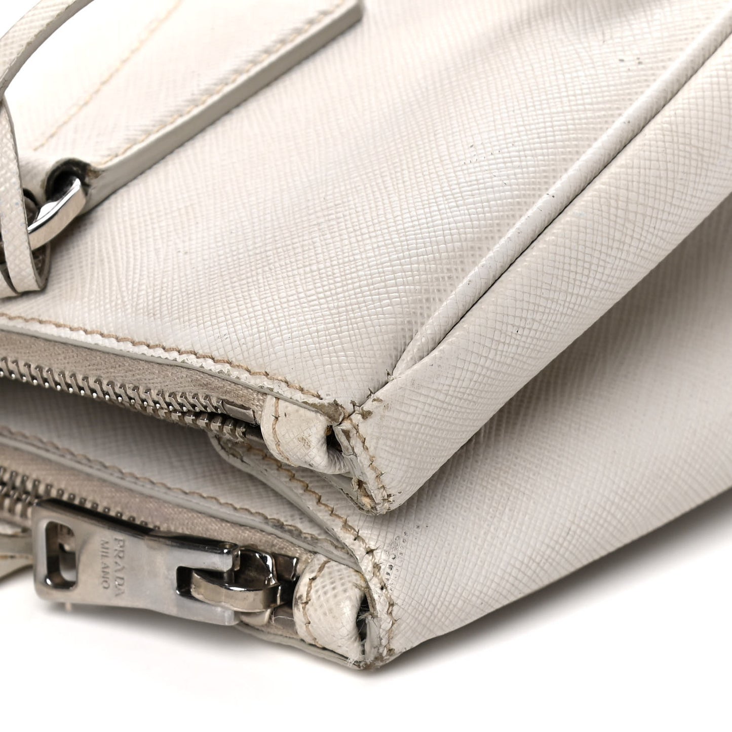 Saffiano Small Galleria Double Zip Tote Talco