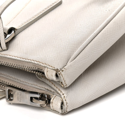 Prada Saffiano Small Galleria Double Zip Tote Talco 12 of 19