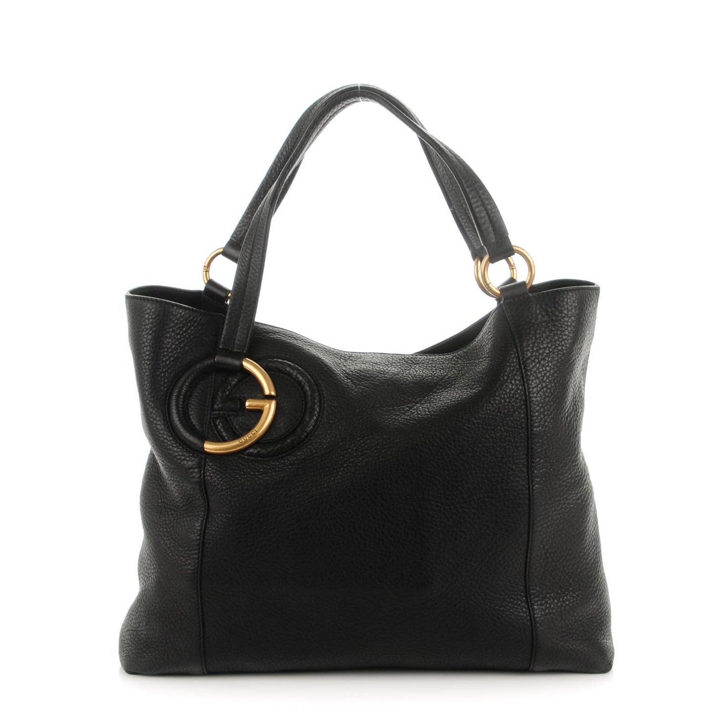 Pebbled Calfskin Medium Twill Tote Black