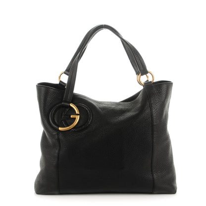 Gucci Pebbled Calfskin Medium Twill Tote Black 1 of 7