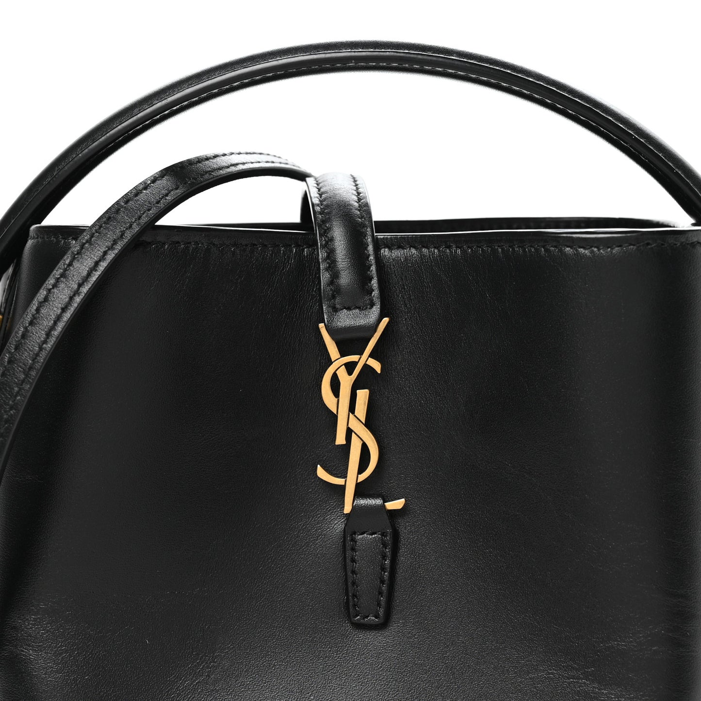 Shiny Calfskin Le 37 Mini Bucket Bag Black