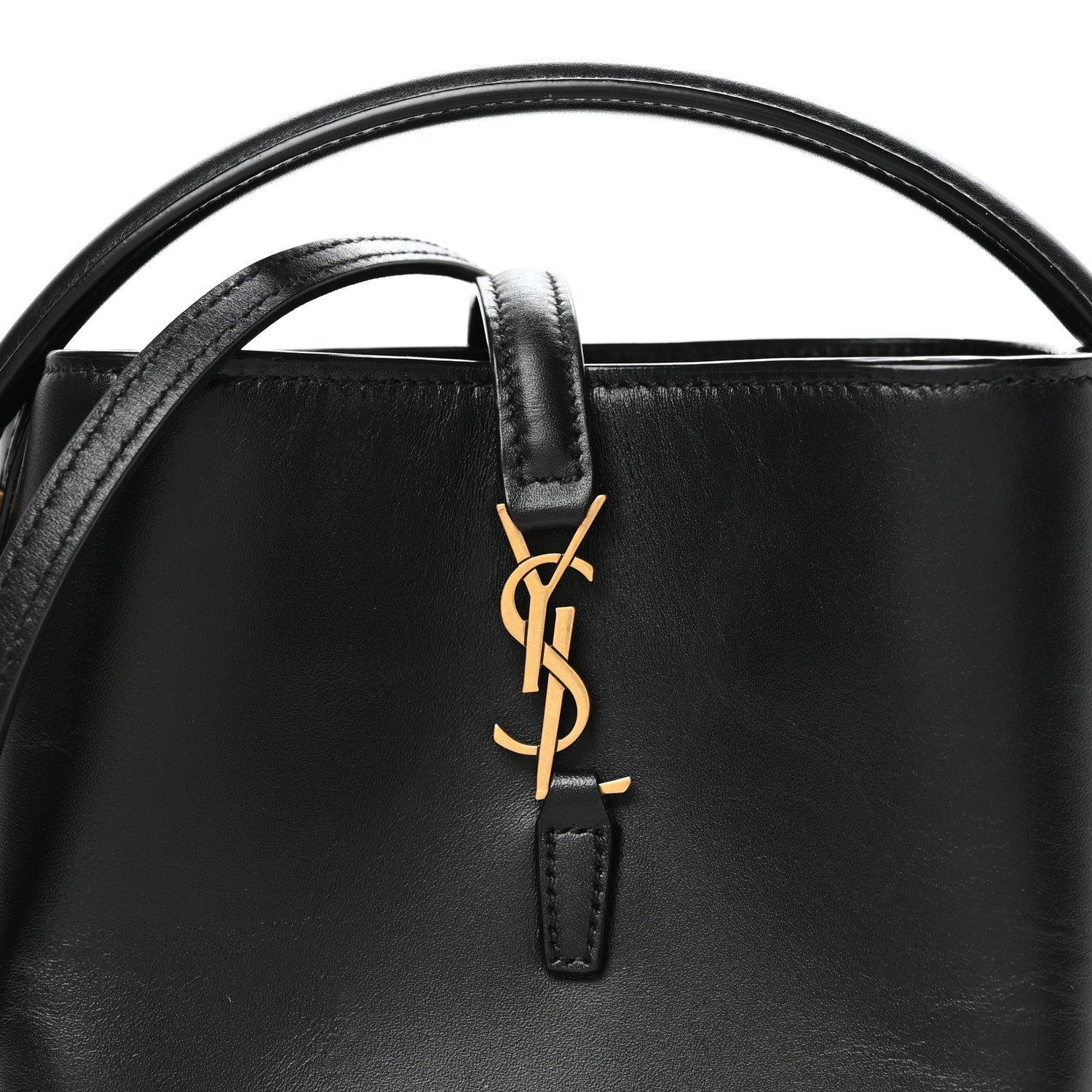 Saint Laurent Shiny Calfskin Le 37 Mini Bucket Bag Black 8 of 11