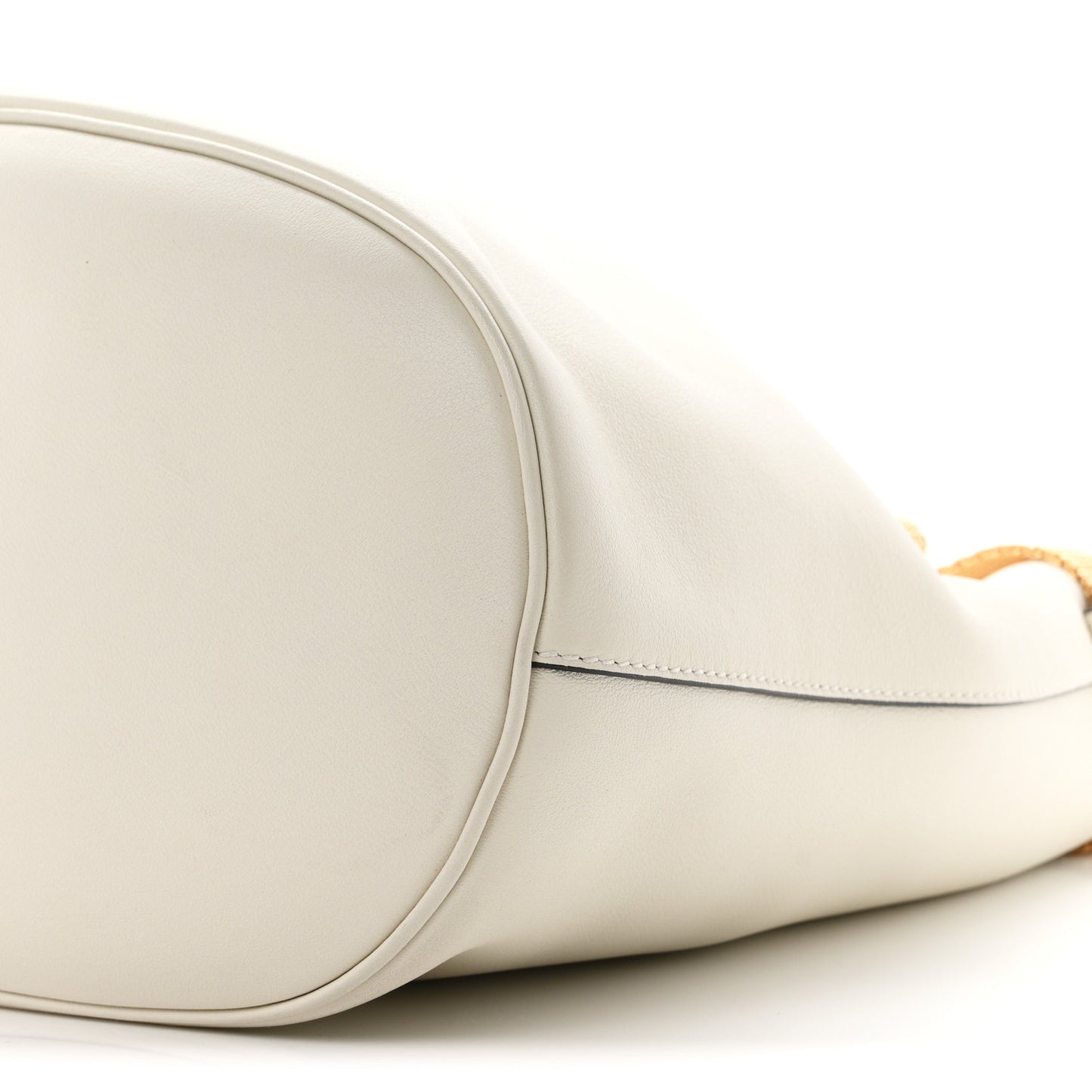 Calfskin Buckle Bag With Jeweled Belt  White Black