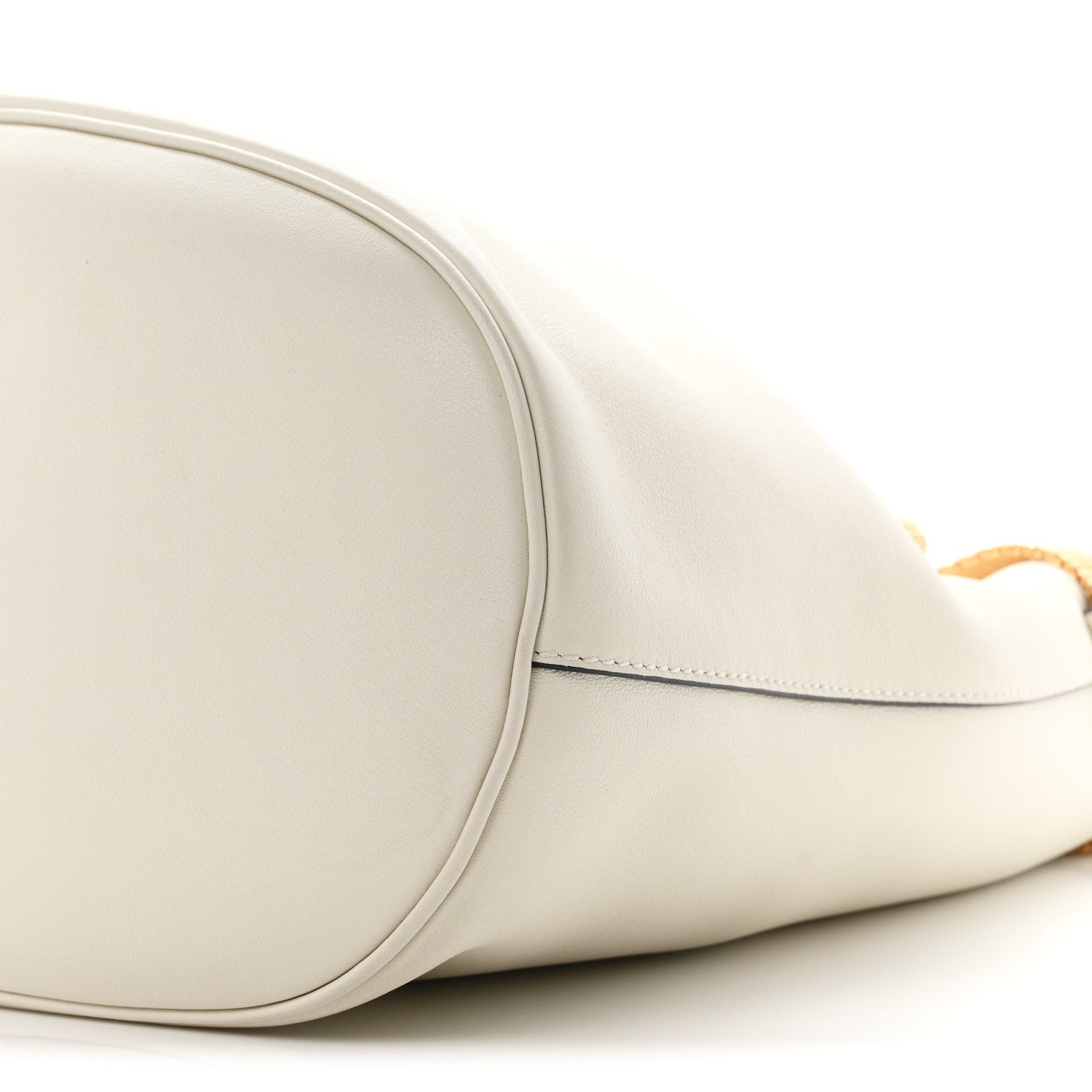 Prada Calfskin Buckle Bag With Jeweled Belt  White Black 10 of 10
