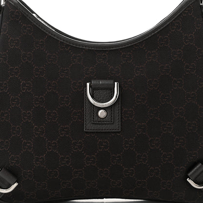 Gucci Denim Monogram Abbey D Ring Hobo Brown 8 of 10