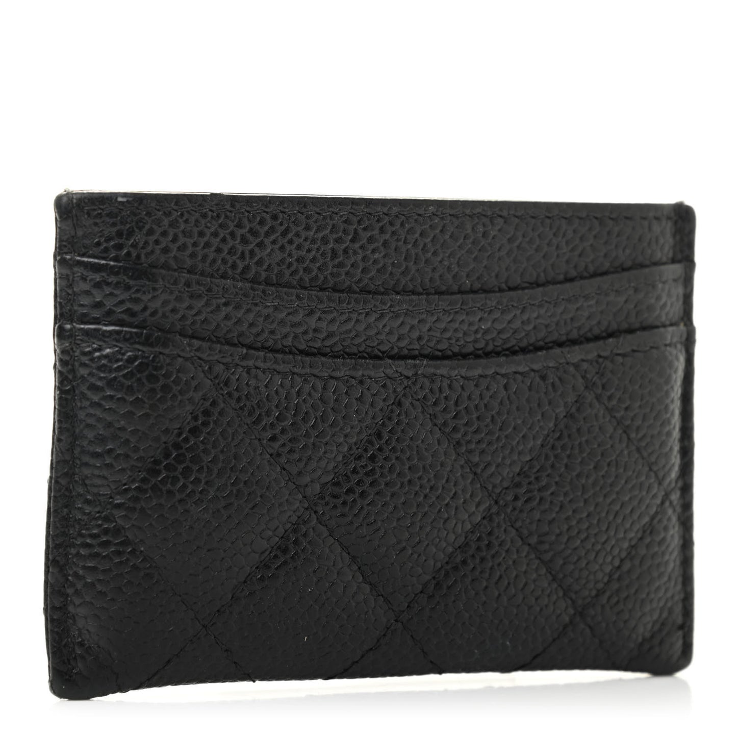 Caviar Quilted Card Holder Black