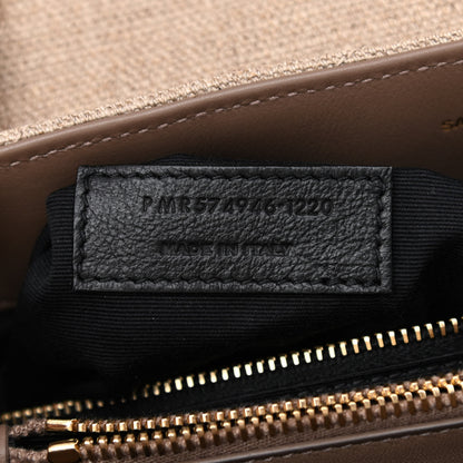 Saint Laurent Linen Y Quilted Monogram Medium Loulou Chain Satchel Natural Taupe 7 of 11