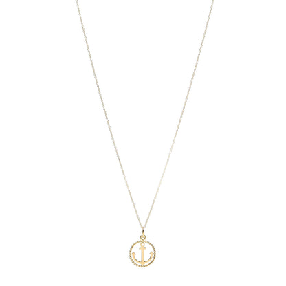 Tiffany 18K Yellow Gold Twist Anchor Charm Pendant Necklace 1 of 6