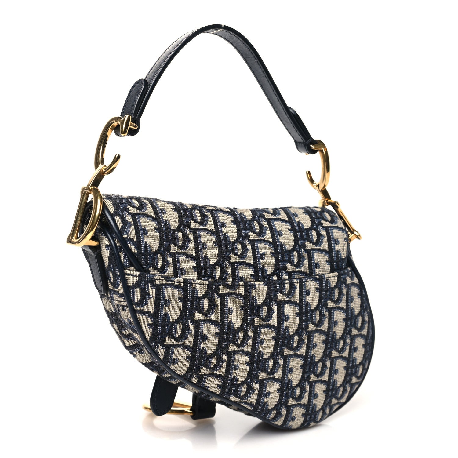 Christian Dior Oblique Mini Saddle Bag Blue 3 of 10