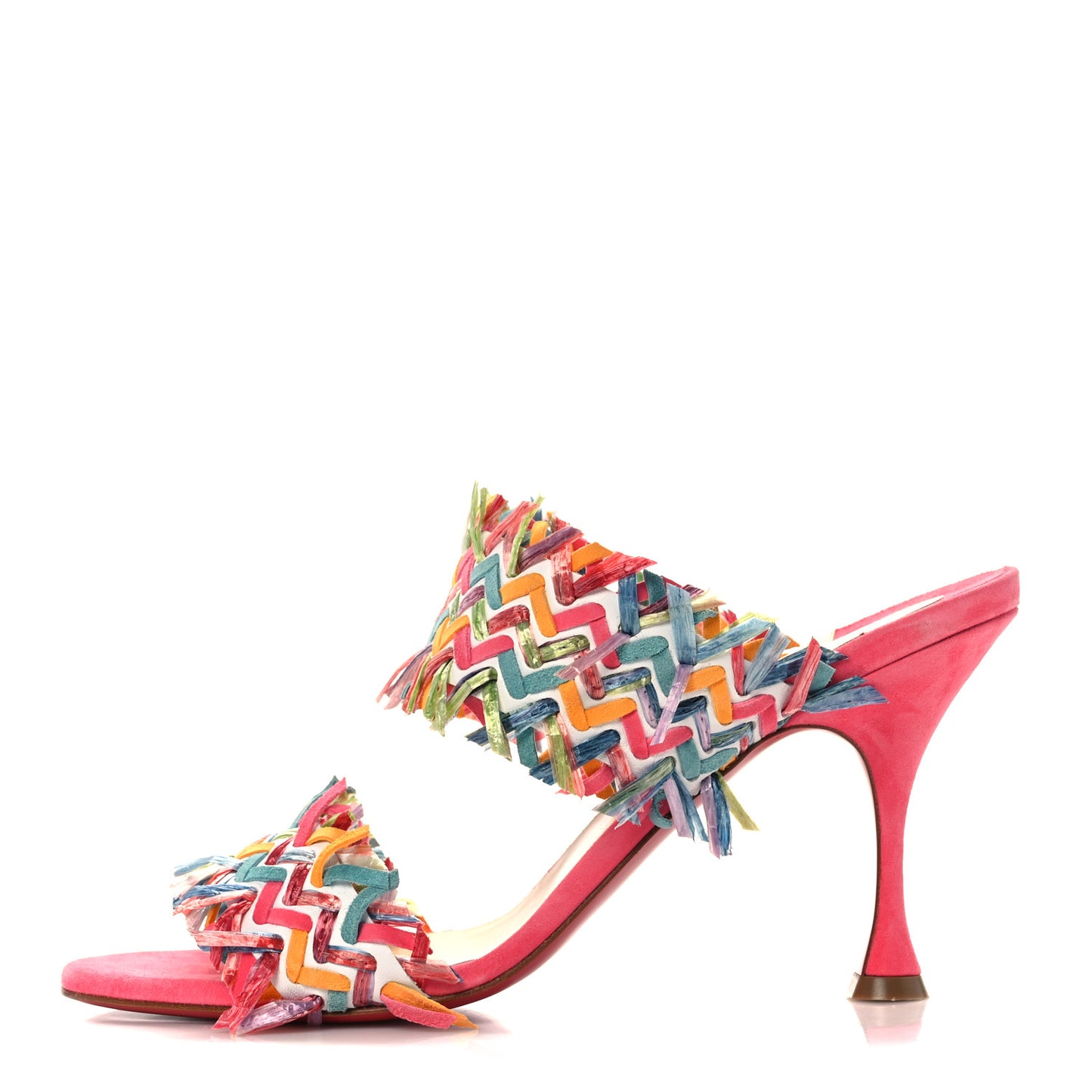 Nappa Velvet Suede Raffia Meroine 85 Sandals 40 Multicolor