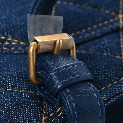 Chanel Denim Quilted Double You Backpack Blue Golden 10 of 12