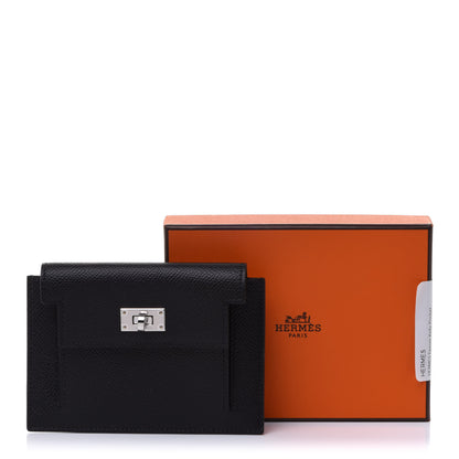 Hermes Epsom Kelly Pocket Compact Wallet Black 11 of 11
