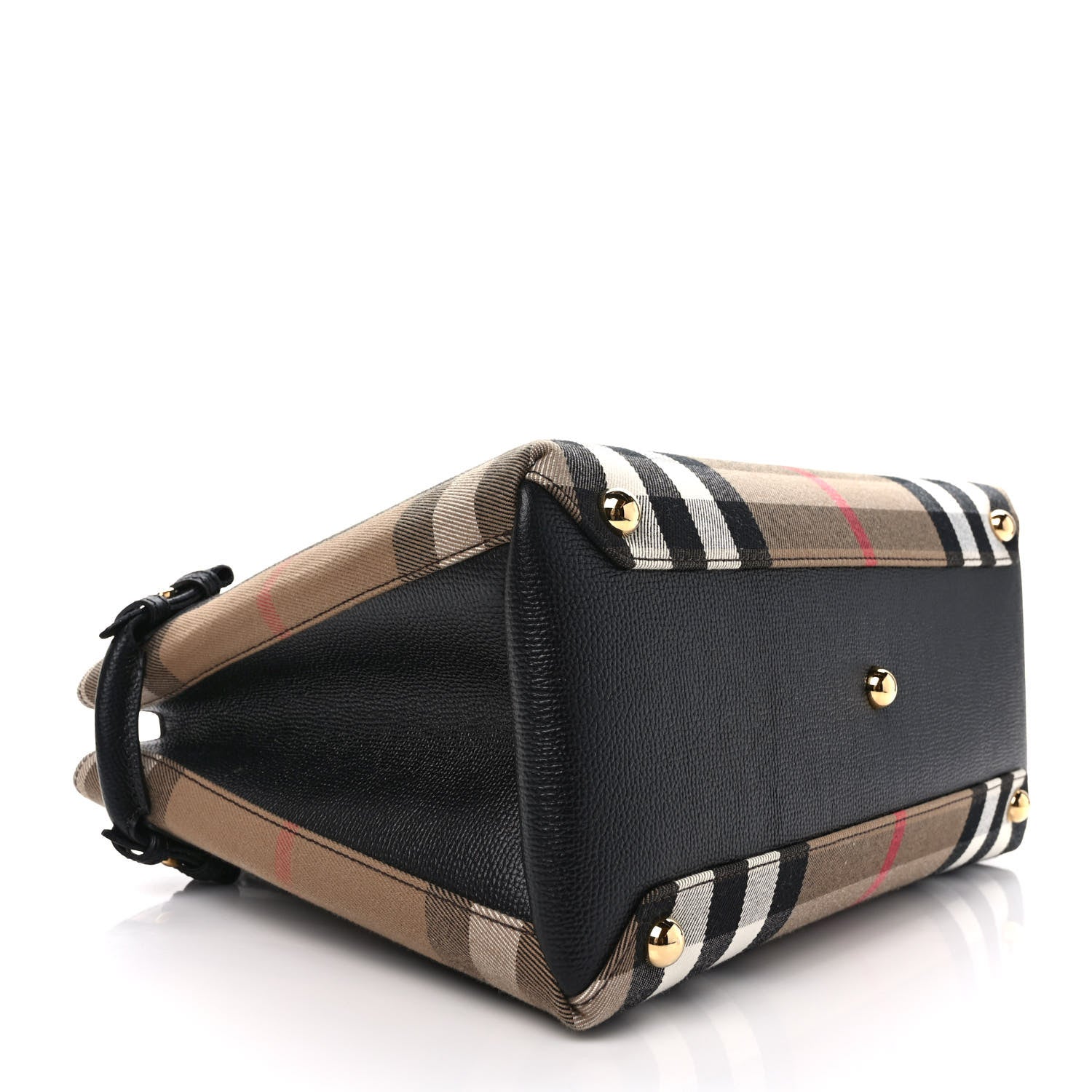 Burberry House Check Grainy Calfskin Medium Banner Tote Black 4 of 9