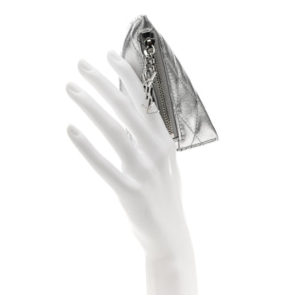 Saint Laurent Metallic Calfskin Berlingo Bag Charm Argento 2 of 7