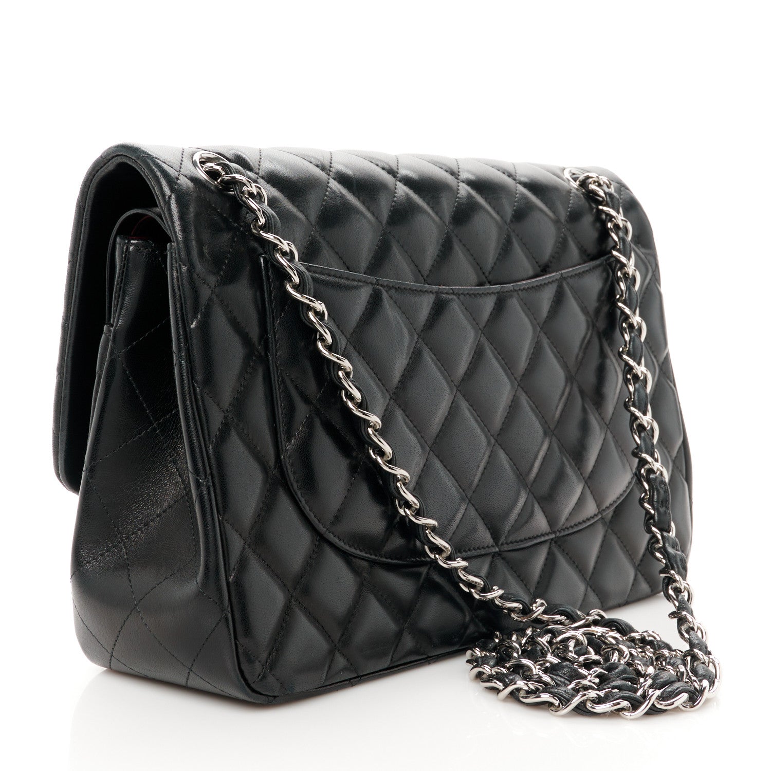Chanel Lambskin Quilted Jumbo Double Flap Black 3 of 11