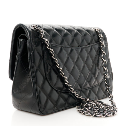 Chanel Lambskin Quilted Jumbo Double Flap Black 3 of 11
