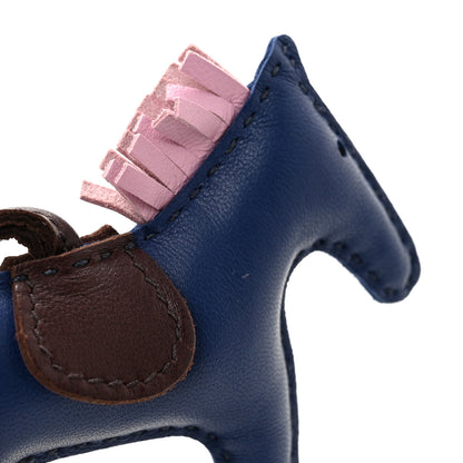 Hermes Milo Lambskin Grigri Rodeo Horse Bag Charm PM Rouge Sellier Mauve Sylvestre Bleu Saphir 5 of 6