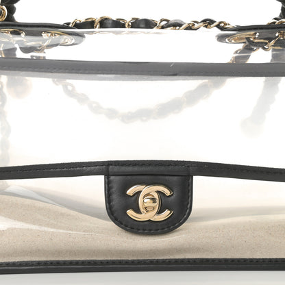 Chanel Lambskin PVC Sand By The Sea Flap With Pearl Strap Black 8 of 12