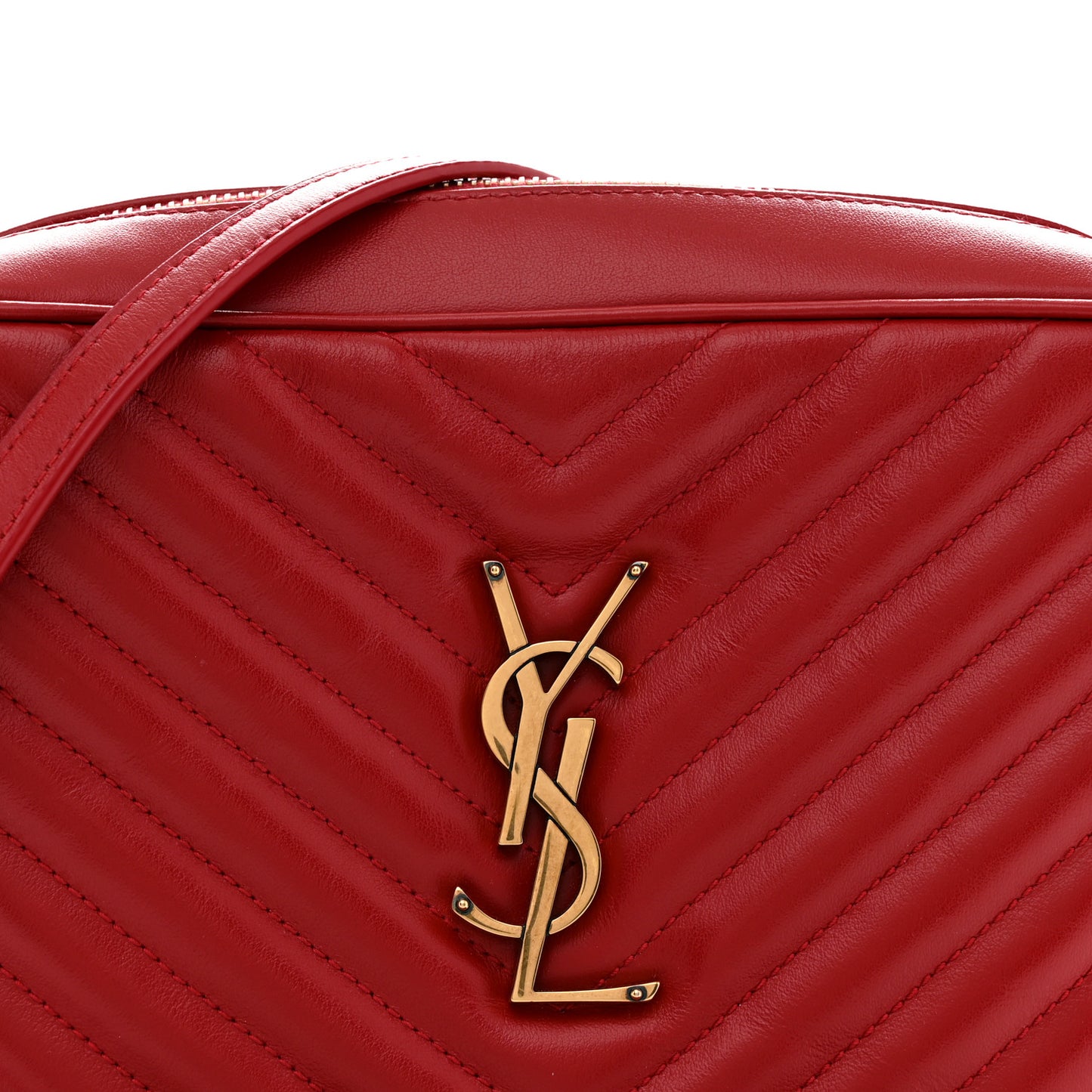 Calfskin Matelasse Monogram Lou Camera Bag Red