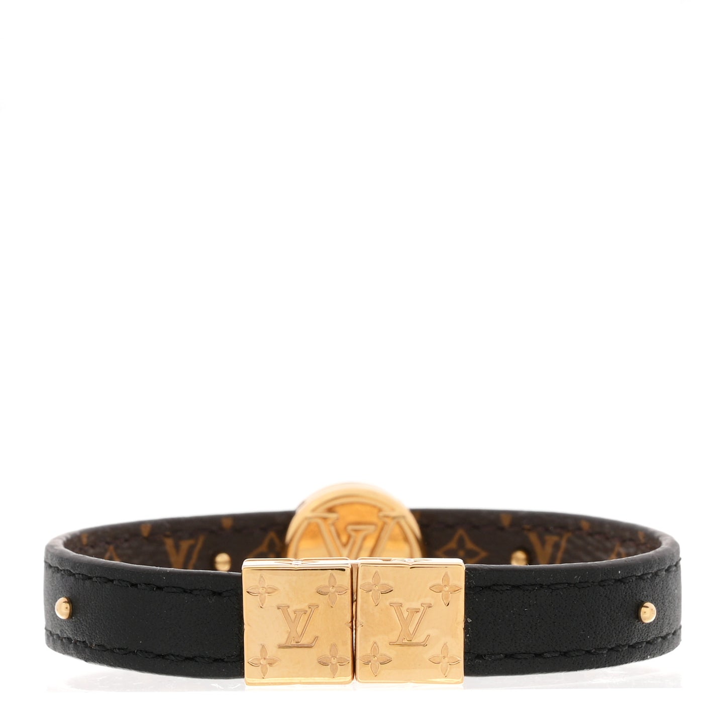 Monogram LV Circle Reversible Bracelet  Black