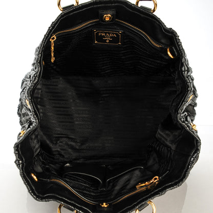 Prada Nappa Gaufre Top Handle Tote Black 5 of 7