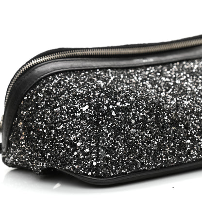 Saint Laurent Lambskin Glitter Belt Bag Metallic Black 8 of 8