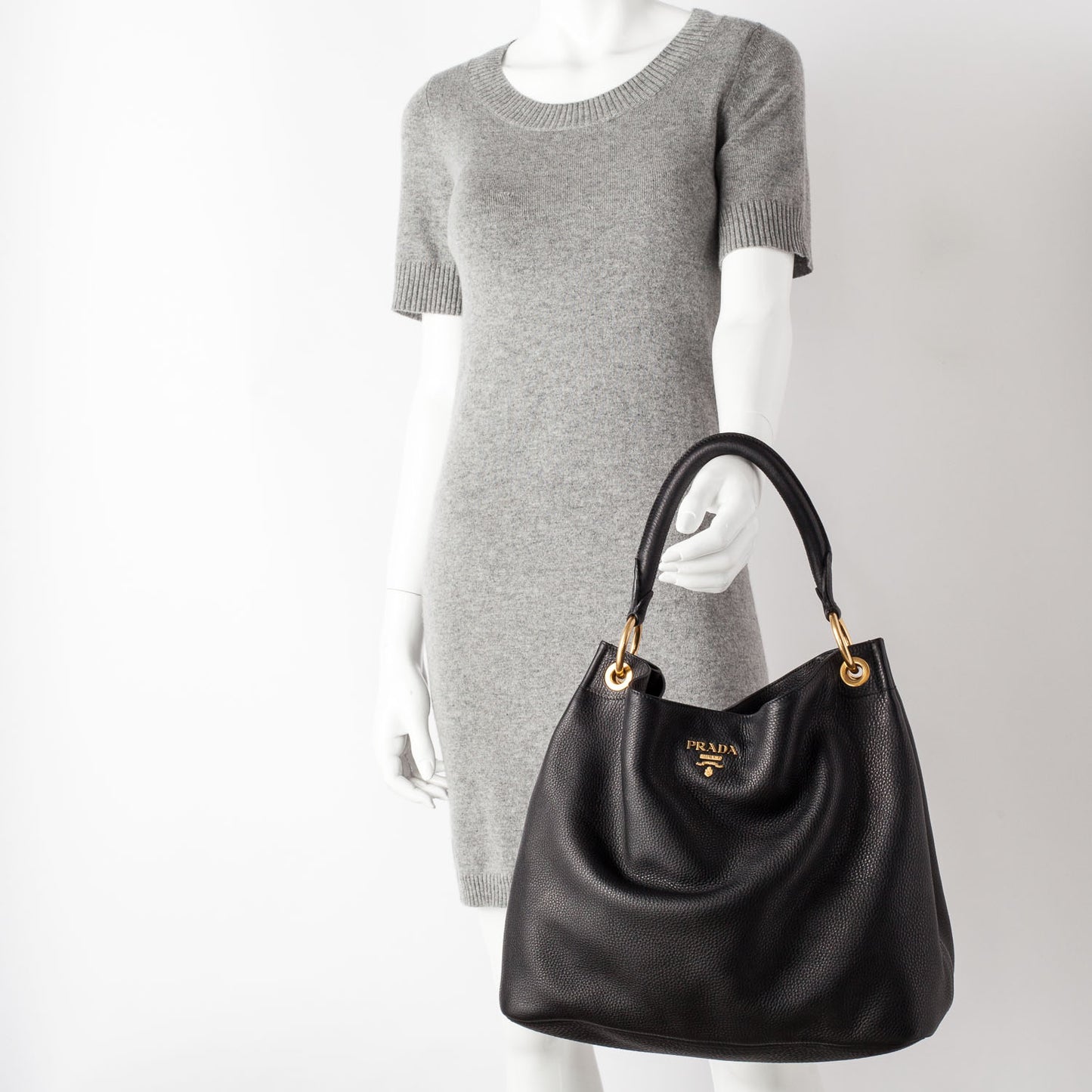 Vitello Daino Hobo Nero Black