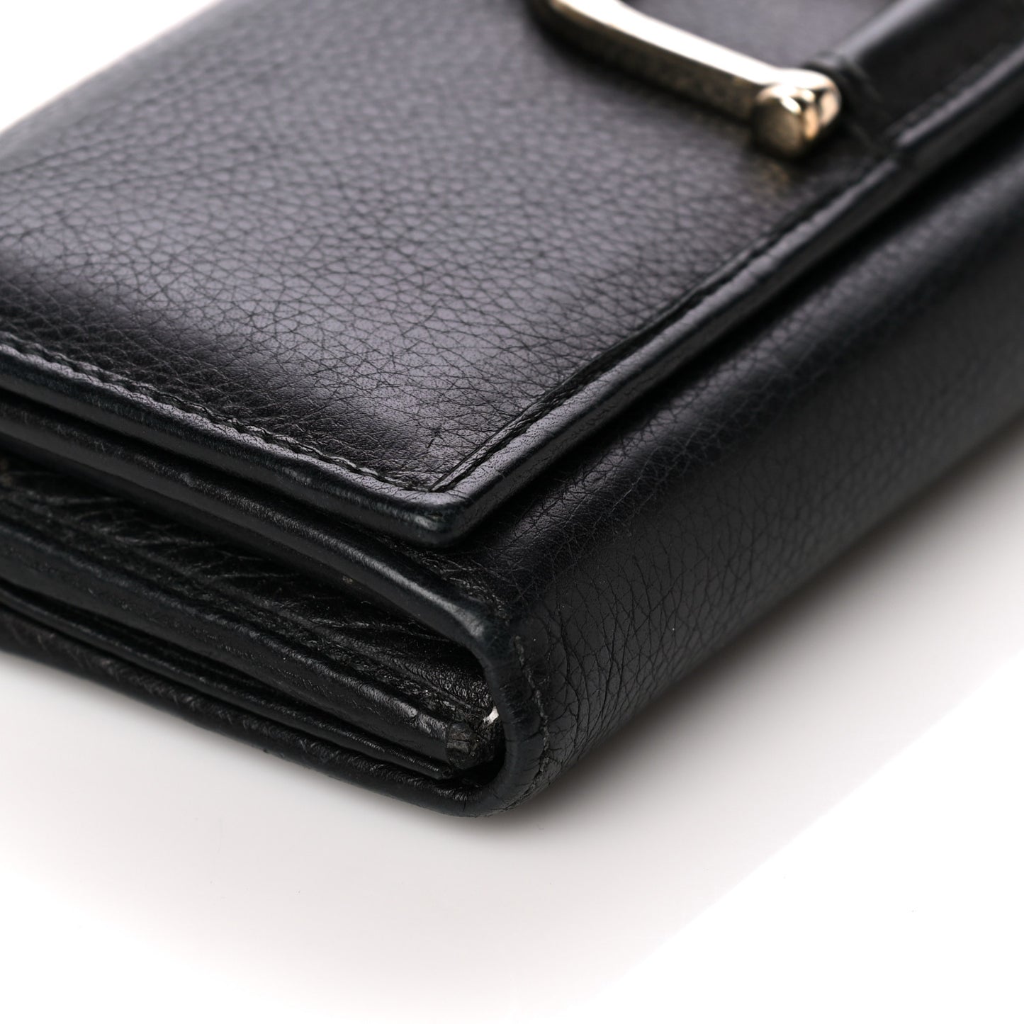 Calfskin Stirrup Continental Wallet Black