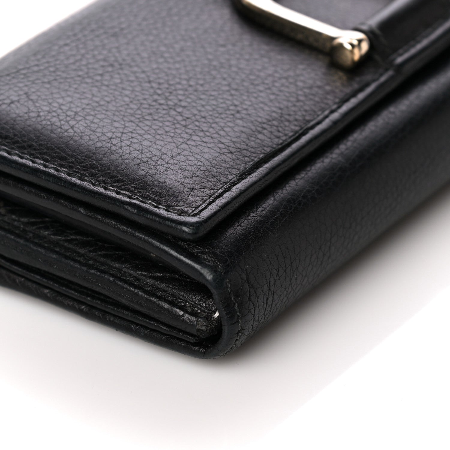 Gucci Calfskin Stirrup Continental Wallet Black 7 of 9