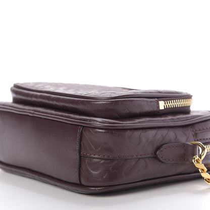 Burberry Calfskin Embossed Monogram Camera Chain Bag Dark Burgundy 7 of 9