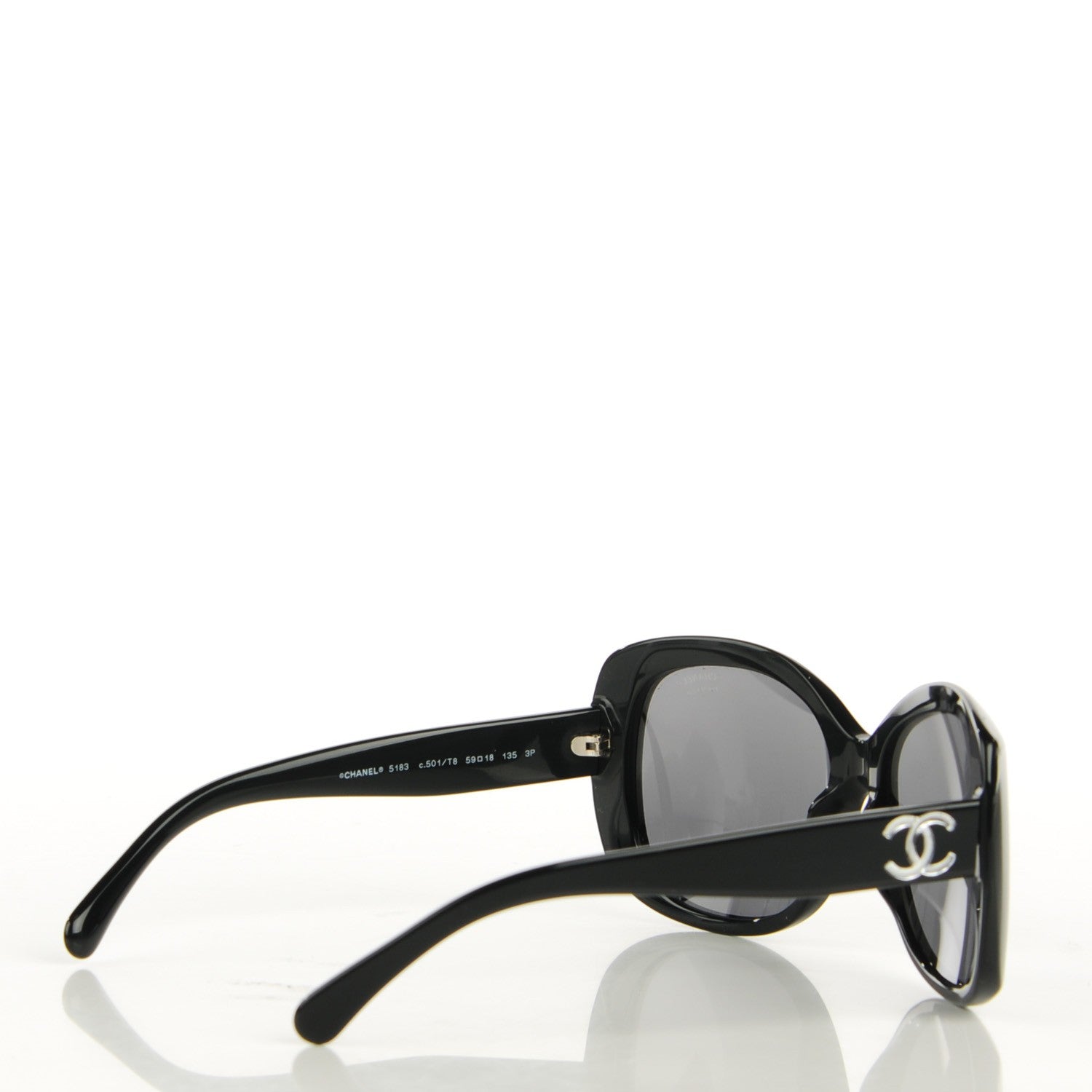 Chanel CC Polarized Sunglasses 5183 Black 4 of 8