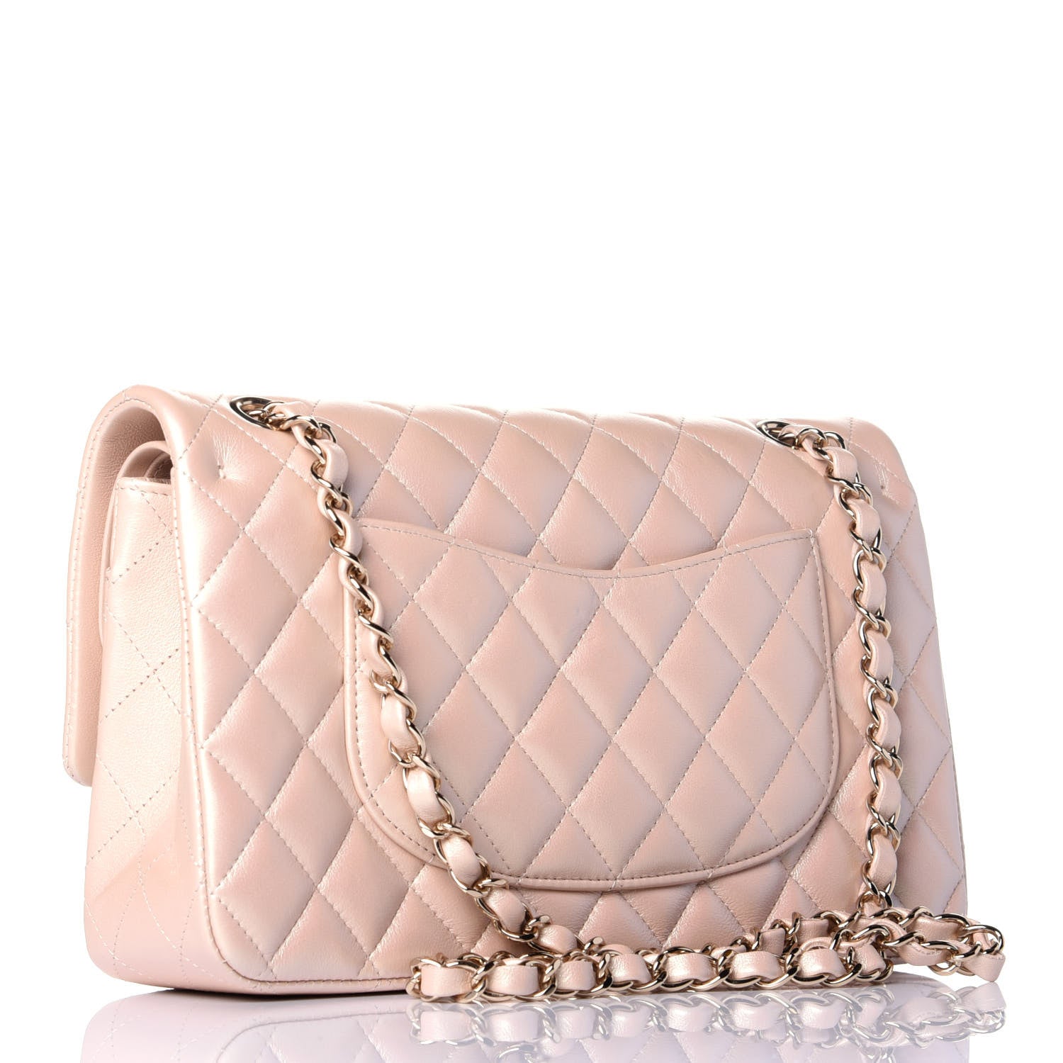 Chanel Iridescent Calfskin Quilted Medium Double Flap Beige 3 of 10