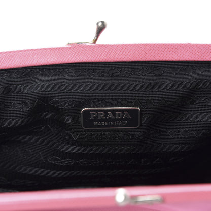 Prada Tessuto Nylon Saffiano Kisslock Shoulder Bag Rosa 8 of 12