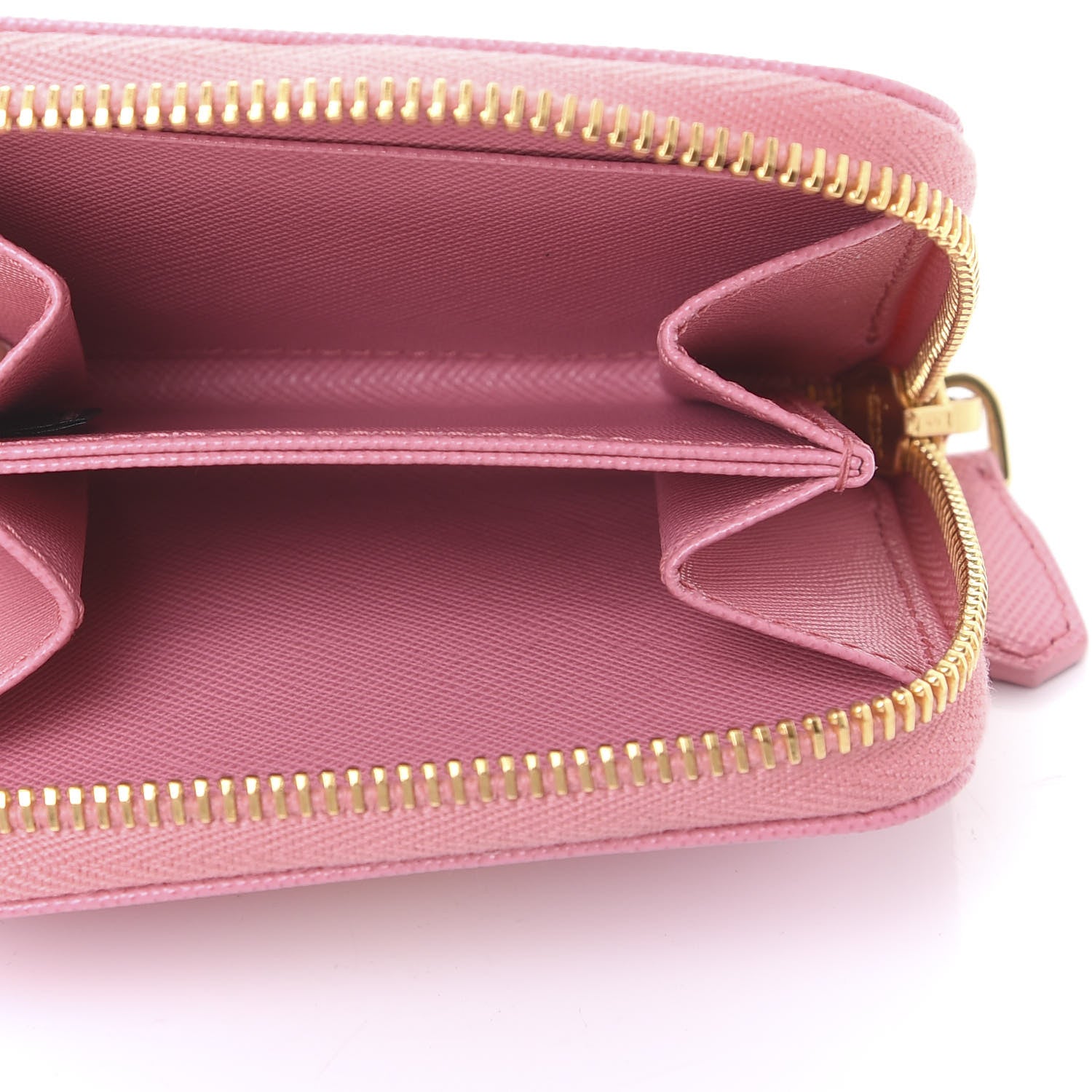 Prada Saffiano Metal Zip Coin Purse Geranio 6 of 11